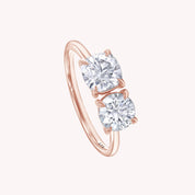 Toi Et Moi Round & Cushion Cut 2-Stone Engagement Ring