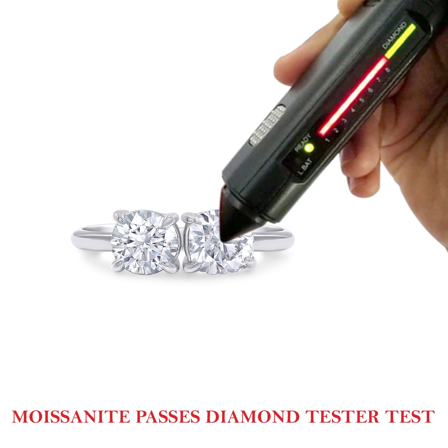 1 3/4 Carat Round & Cushion Lab Created Moissanite Diamond Toi Et Moi 2-Stone Engagement Ring For Women In 925 Sterling Silver