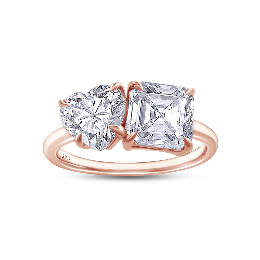 
                      
                        2 2/5 Carat Heart & Asscher Lab Created Moissanite Diamond Toi Et Moi 2-Stone Engagement Ring For Women In 925 Sterling Silver
                      
                    