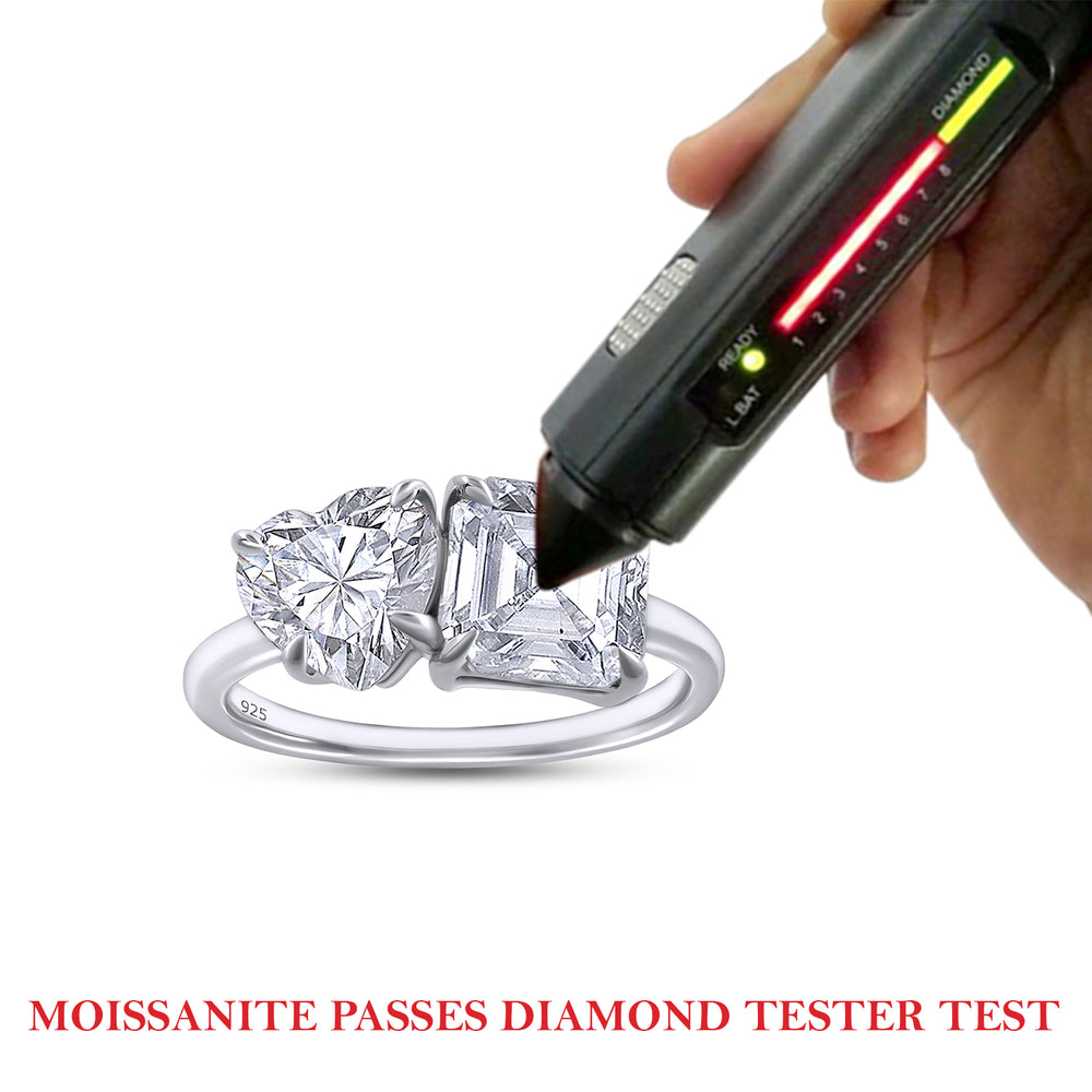 
                      
                        2 2/5 Carat Heart & Asscher Lab Created Moissanite Diamond Toi Et Moi 2-Stone Engagement Ring For Women In 925 Sterling Silver
                      
                    