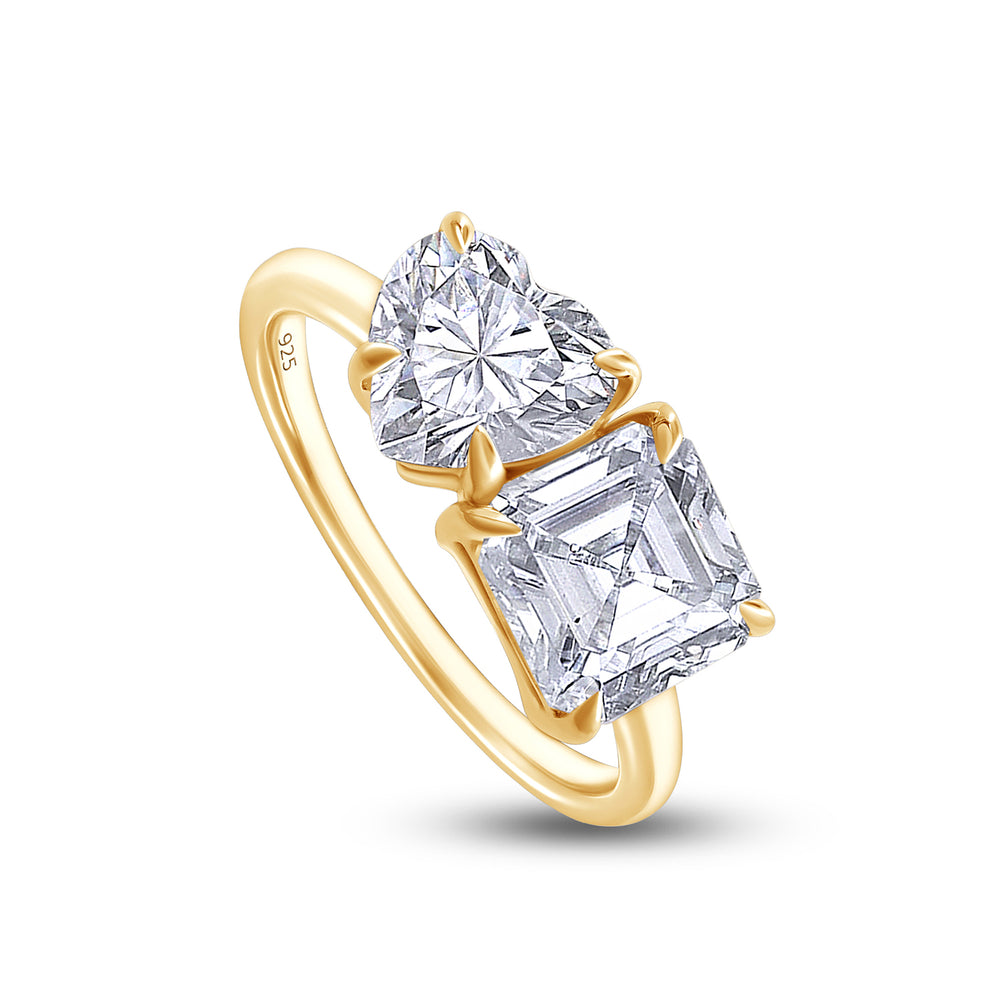 
                      
                        2 2/5 Carat Heart & Asscher Lab Created Moissanite Diamond Toi Et Moi 2-Stone Engagement Ring For Women In 925 Sterling Silver
                      
                    