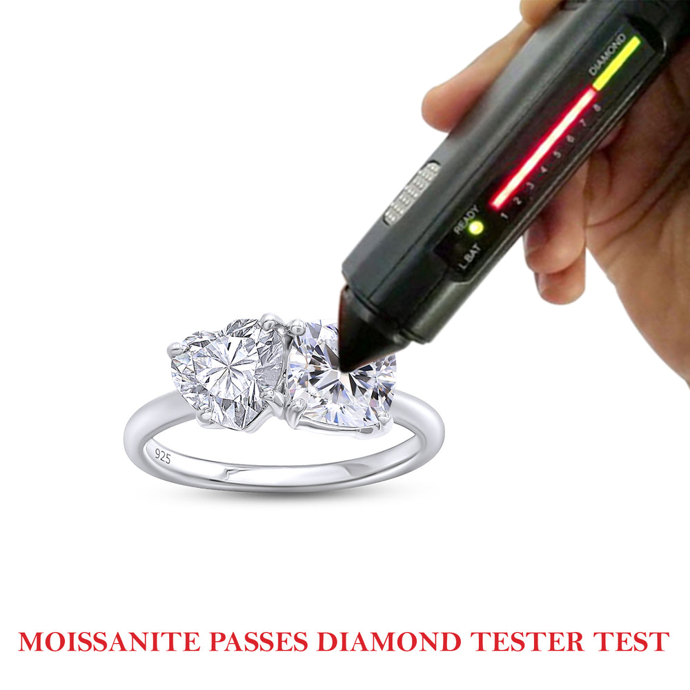 
                      
                        1.90 Carat Heart & Cushion Cut Lab Created Moissanite Diamond Toi Et Moi 2-Stone Engagement Ring In 925 Sterling Silver
                      
                    