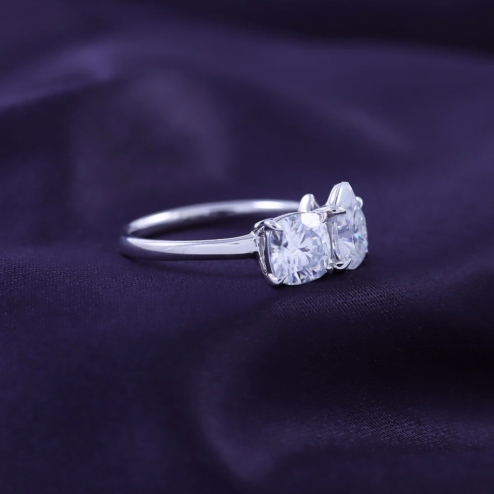 
                      
                        1.75 Carat Pear & Cushion Cut Lab Created Moissanite Diamond Toi Et Moi 2-Stone Engagement Ring In 925 Sterling Silver
                      
                    