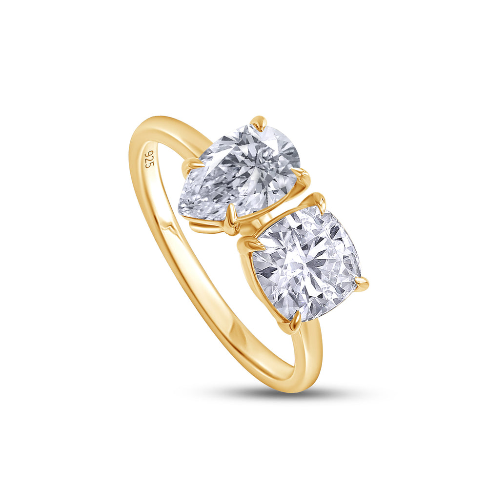 
                      
                        1.75 Carat Pear & Cushion Cut Lab Created Moissanite Diamond Toi Et Moi 2-Stone Engagement Ring In 925 Sterling Silver
                      
                    