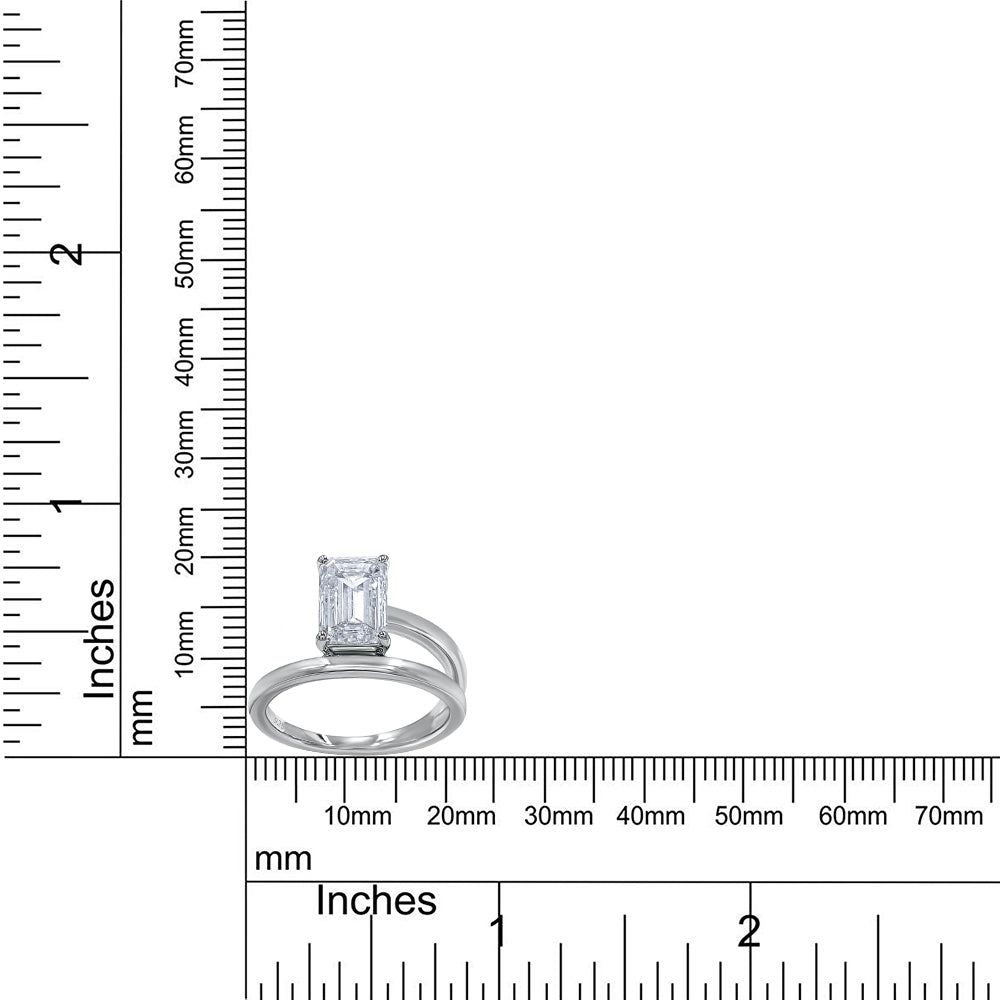 
                      
                        8X6MM Emerald Lab Created Moissanite Diamond Band and a Half Solitaire Engagement Ring For Women In 925 Sterling Silver (1.50 Cttw)
                      
                    