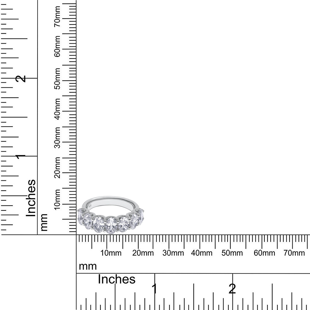 
                      
                        6X4MM Oval Lab Created Moissanite Diamond 7-Stone Engagement Wedding Ring For Women In 925 Sterling Silver (3.33 Cttw)
                      
                    