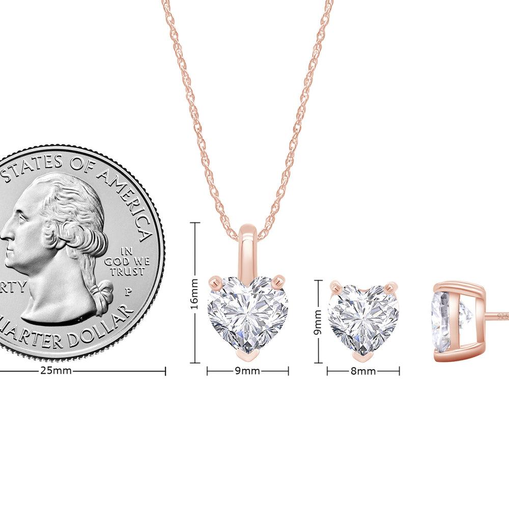 
                      
                        5 1/4 Carat 8MM Heart Cut Lab Created Moissanite Diamond Solitaire Pendant & Stud Earrings Jewelry Set In 925 Sterling Silver
                      
                    