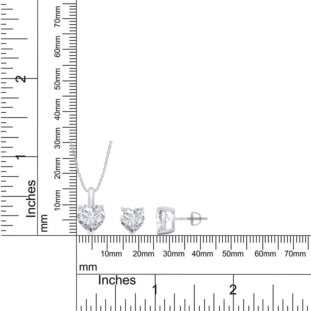 
                      
                        5 1/4 Carat 8MM Heart Cut Lab Created Moissanite Diamond Solitaire Pendant & Stud Earrings Jewelry Set In 925 Sterling Silver
                      
                    