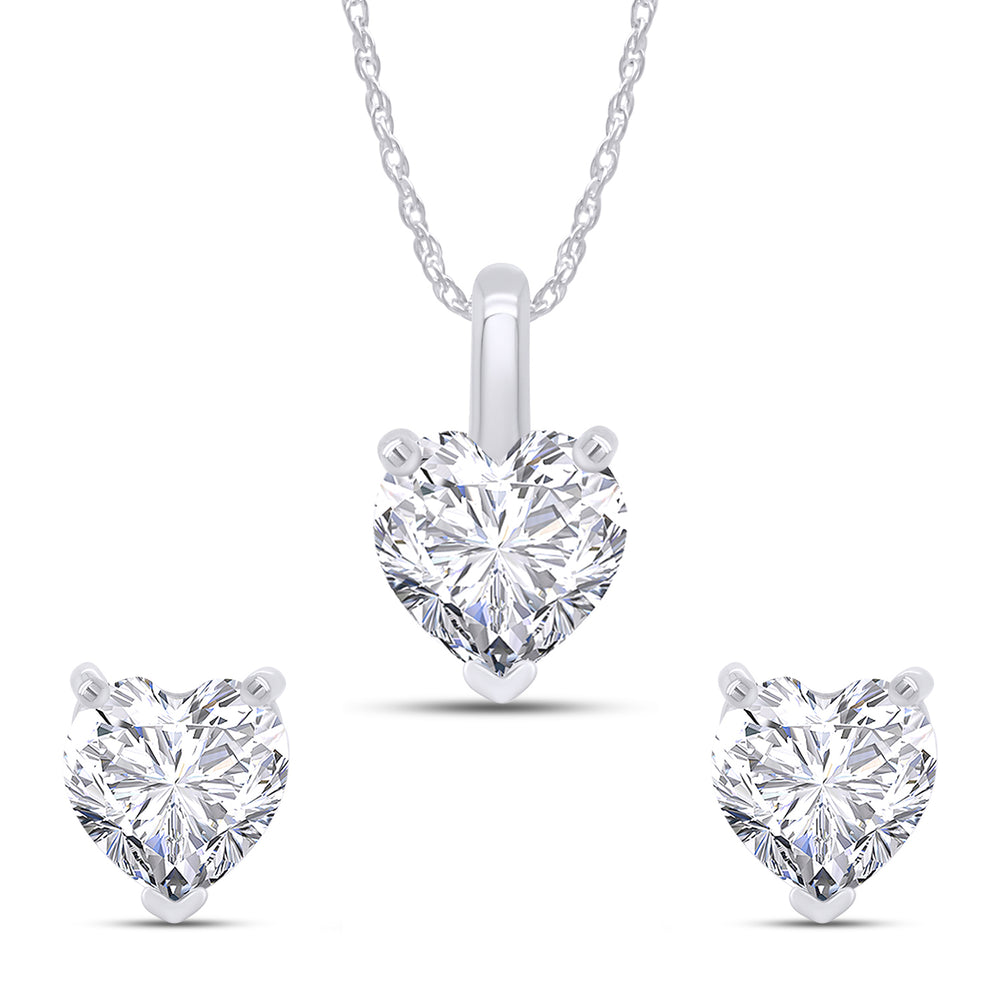 
                      
                        5 1/4 Carat 8MM Heart Cut Lab Created Moissanite Diamond Solitaire Pendant & Stud Earrings Jewelry Set In 925 Sterling Silver
                      
                    