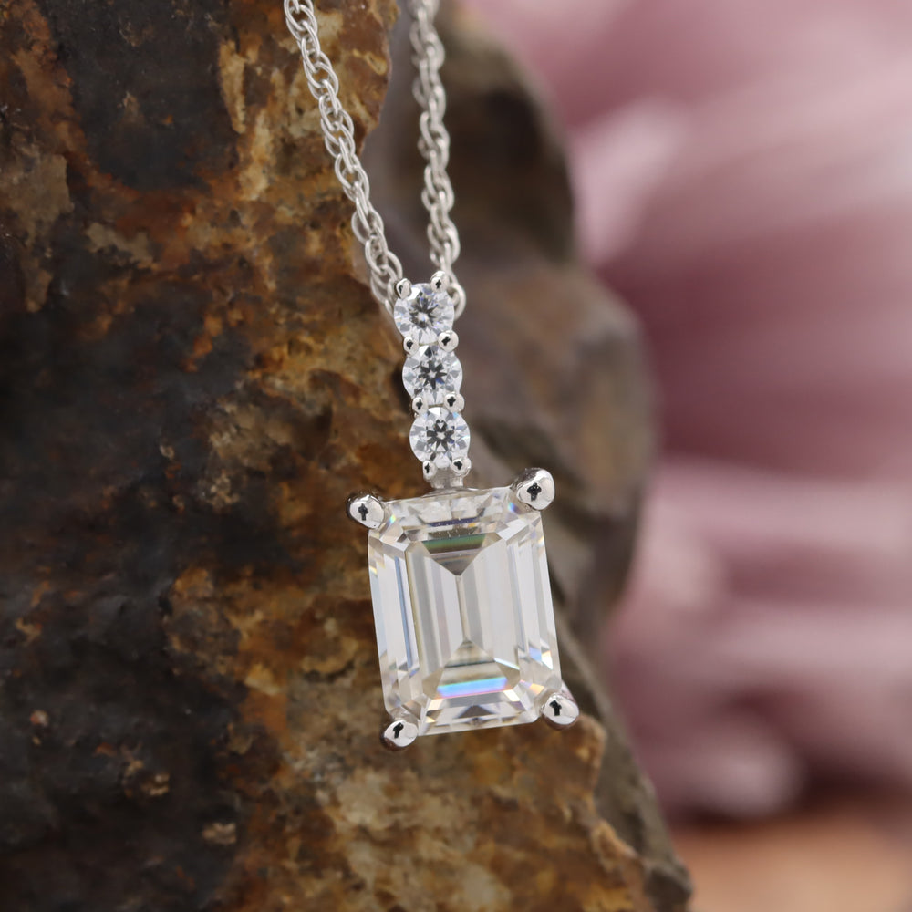 
                      
                        8X6MM Emerald Cut Lab Created Moissanite Diamond Solitaire Pendant & Stud Earrings Jewelry Set In 925 Sterling Silver
                      
                    