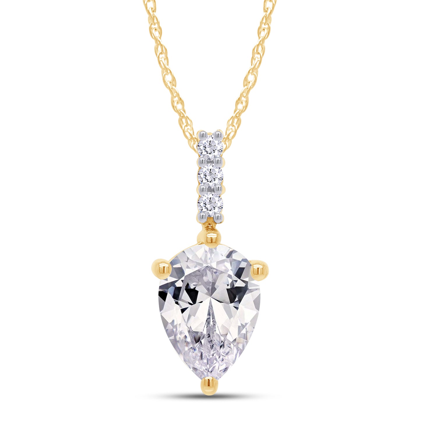10X7MM Pear Cut Lab Created Moissanite Diamond Solitaire Pendant & Stud Earrings Jewelry Set In 925 Sterling Silver