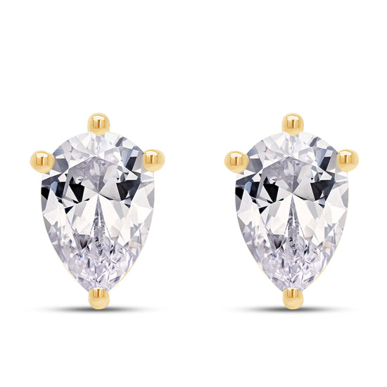 10X7MM Pear Cut Lab Created Moissanite Diamond Solitaire Pendant & Stud Earrings Jewelry Set In 925 Sterling Silver