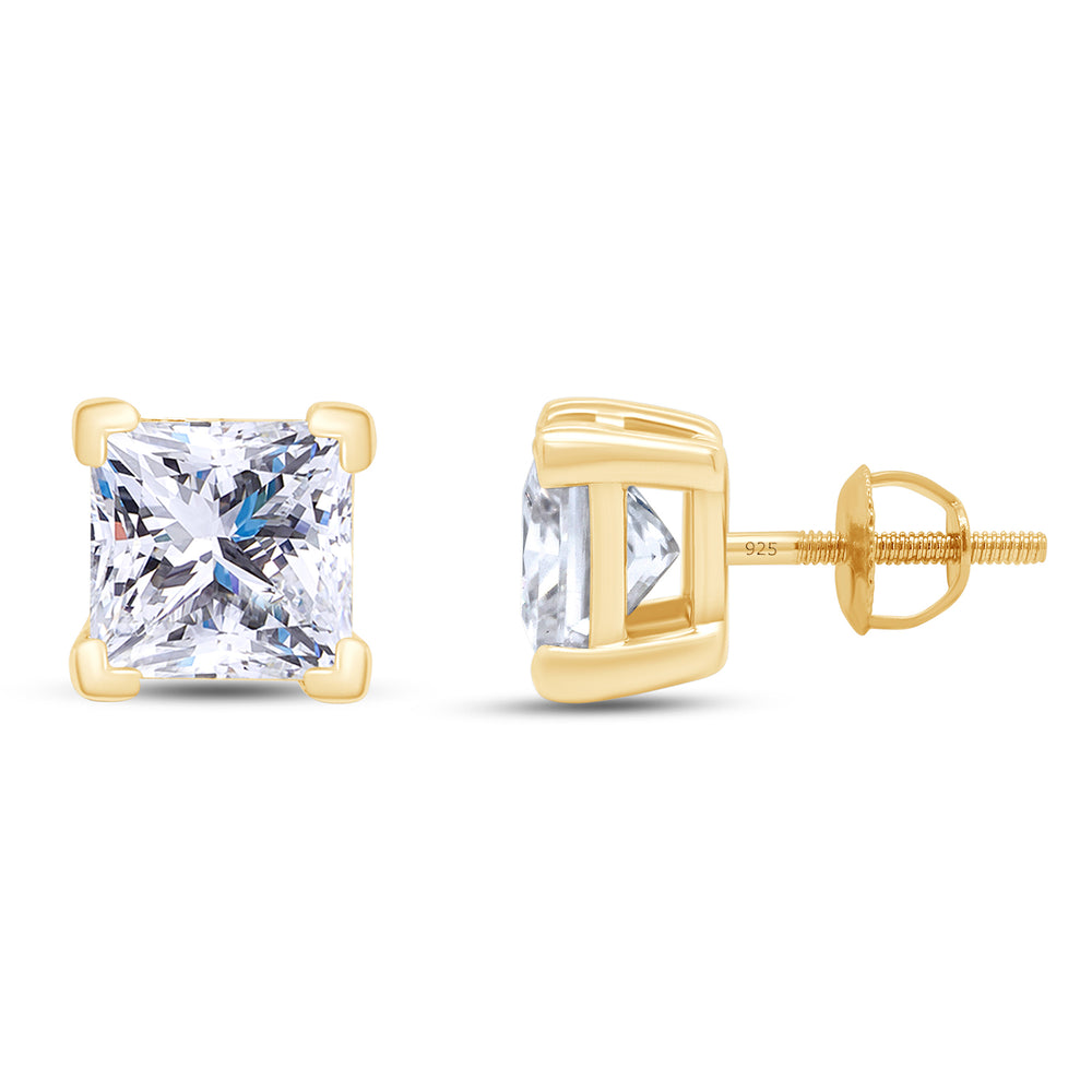 
                      
                        7MM Princess Cut Lab Created Moissanite Diamond Solitaire Pendant & Stud Earrings Jewelry Set In 925 Sterling Silver
                      
                    