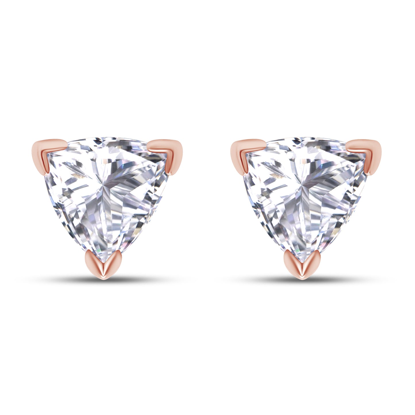 Load image into Gallery viewer, 8MM Trillion Cut Lab Created Moissanite Diamond Solitaire Pendant &amp;amp; Stud Earrings Jewelry Set In 925 Sterling Silver
