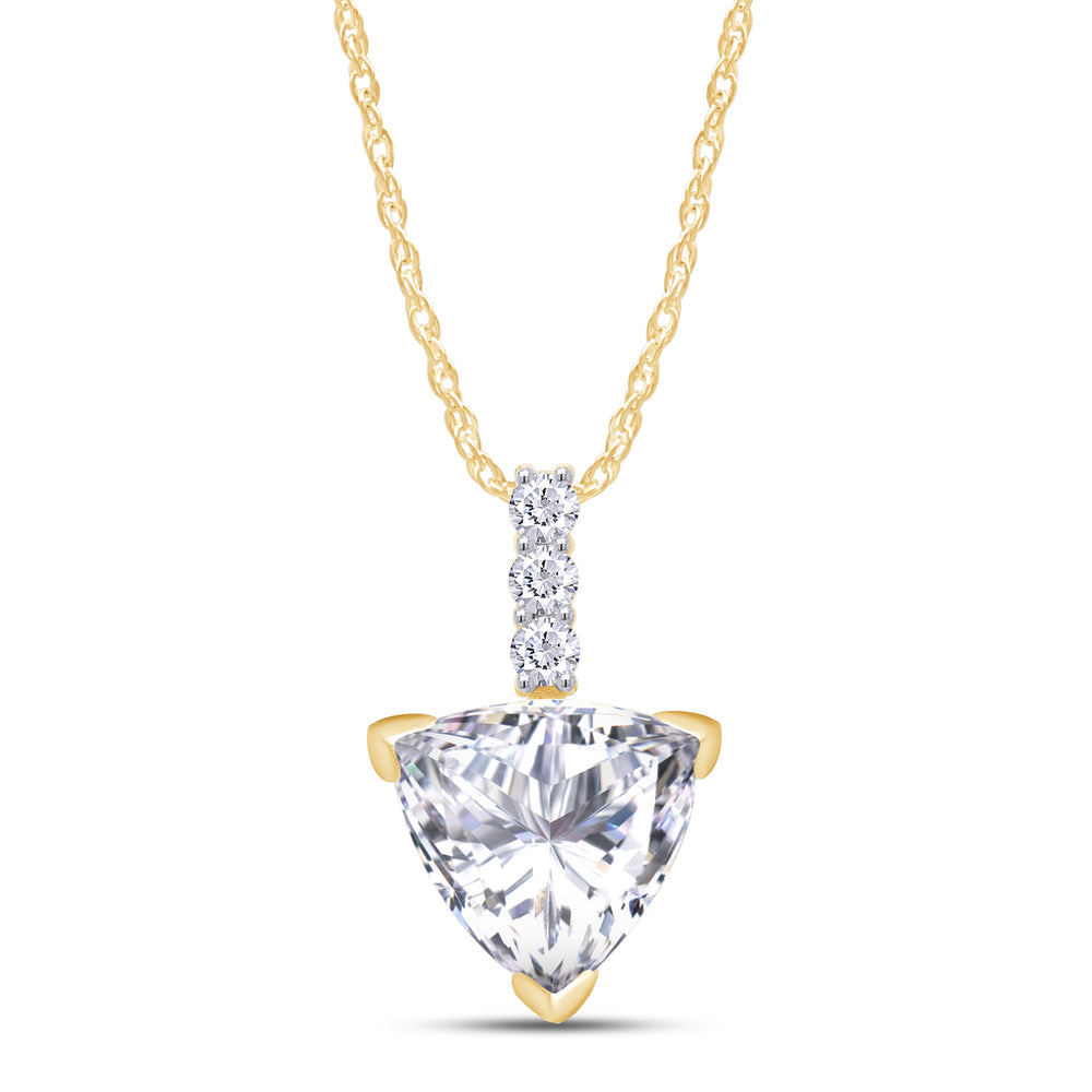 
                      
                        8MM Trillion Cut Lab Created Moissanite Diamond Solitaire Pendant & Stud Earrings Jewelry Set In 925 Sterling Silver
                      
                    