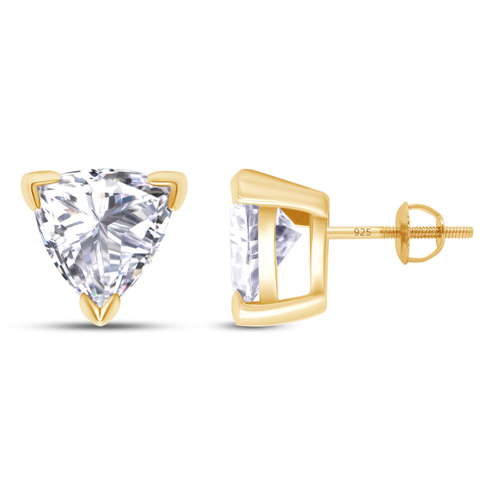 
                      
                        8MM Trillion Cut Lab Created Moissanite Diamond Solitaire Pendant & Stud Earrings Jewelry Set In 925 Sterling Silver
                      
                    