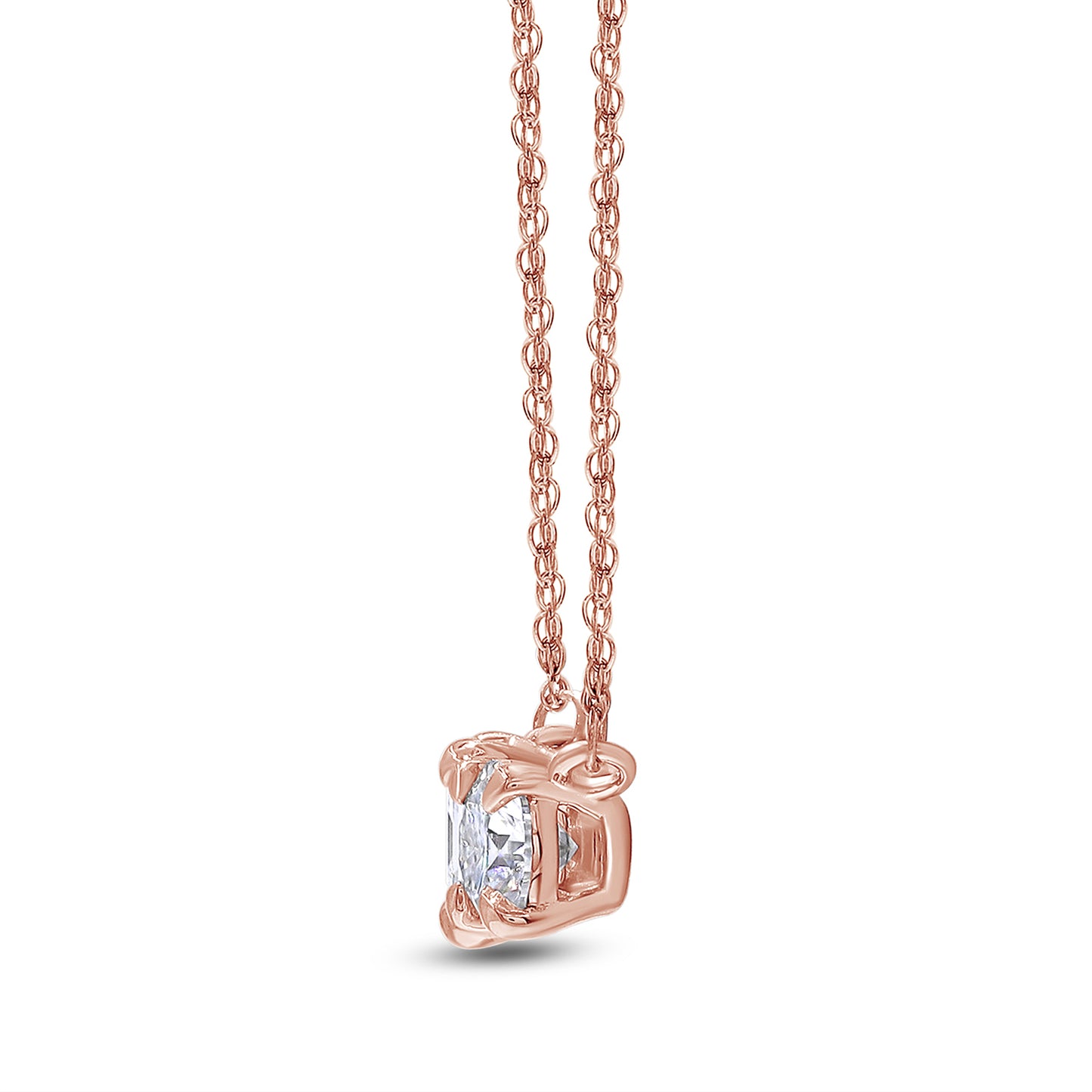 Load image into Gallery viewer, 2 1/10 Carat Round &amp;amp; Asscher Cut Lab Created Moissanite Diamond 2 Stone Toi Et Moi Pendant Necklace In 925 Sterling Silver
