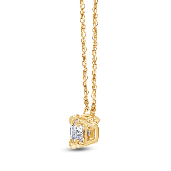 Load image into Gallery viewer, 2 1/10 Carat Round &amp;amp; Asscher Cut Lab Created Moissanite Diamond 2 Stone Toi Et Moi Pendant Necklace In 925 Sterling Silver
