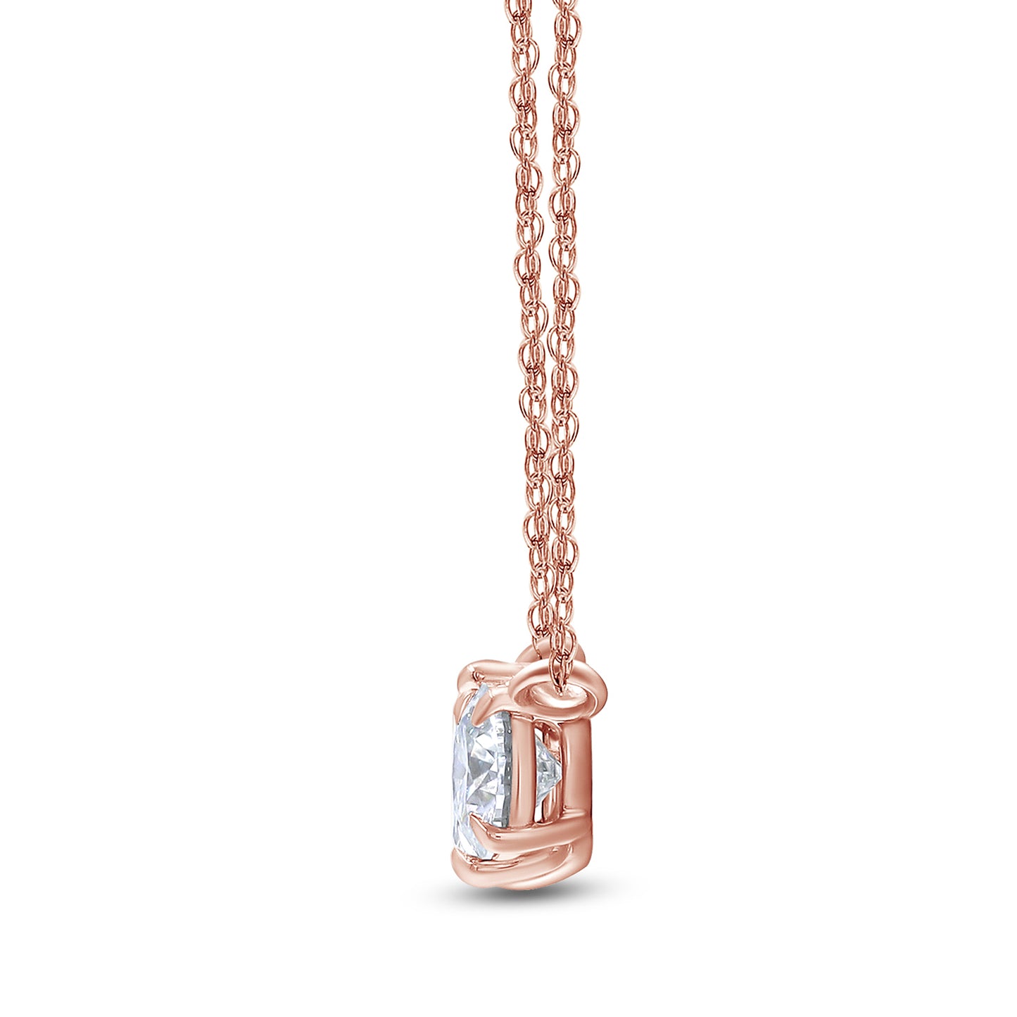 1 3/4 Carat Round & Emerald Lab Created Moissanite Diamond Toi Et Moi 2 Stone Pendant Necklace For Women In 925 Sterling Silver