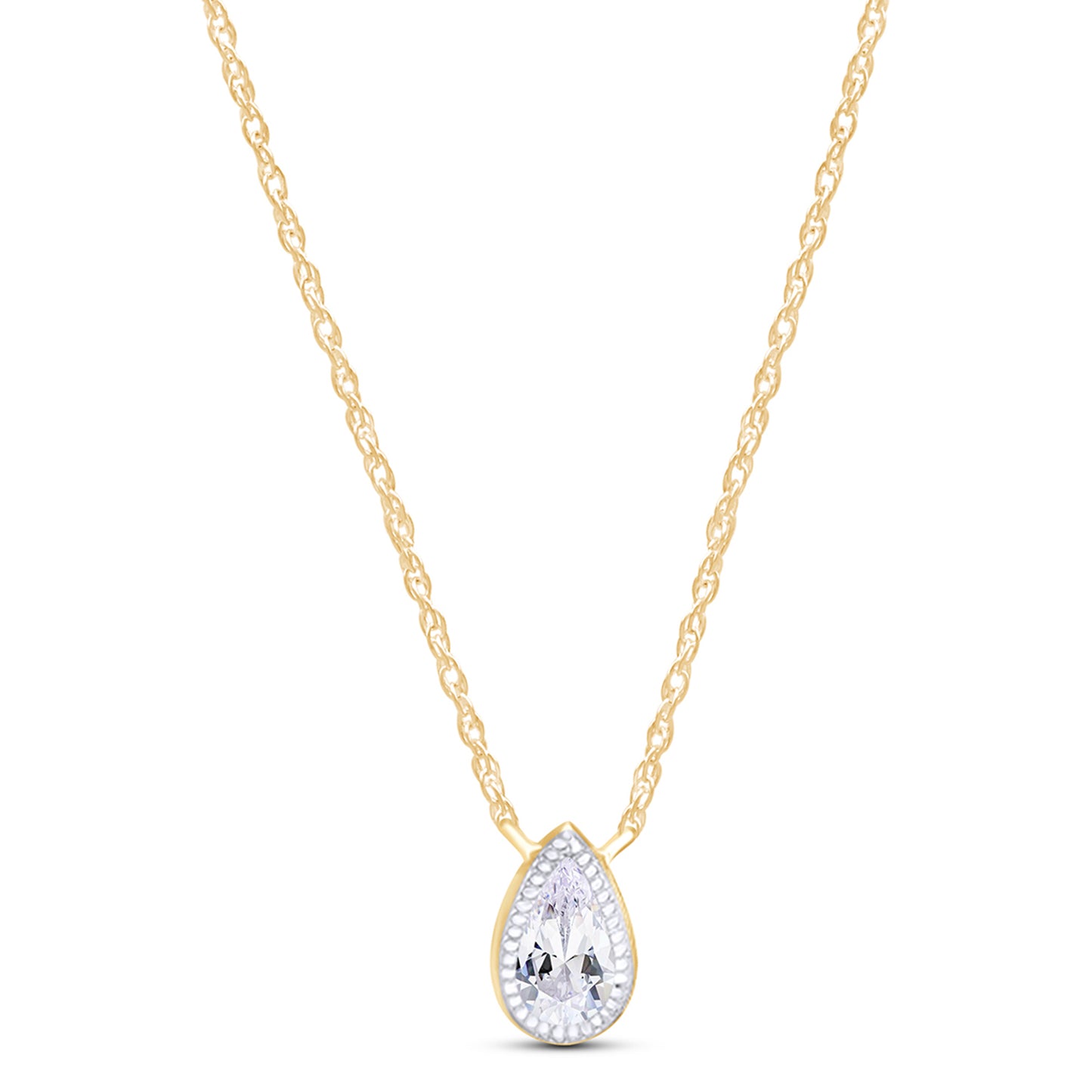 Load image into Gallery viewer, 1/5 Carat Pear Cut White Natural Diamond Solitaire Pendant Necklace In 925 Sterling Silver
