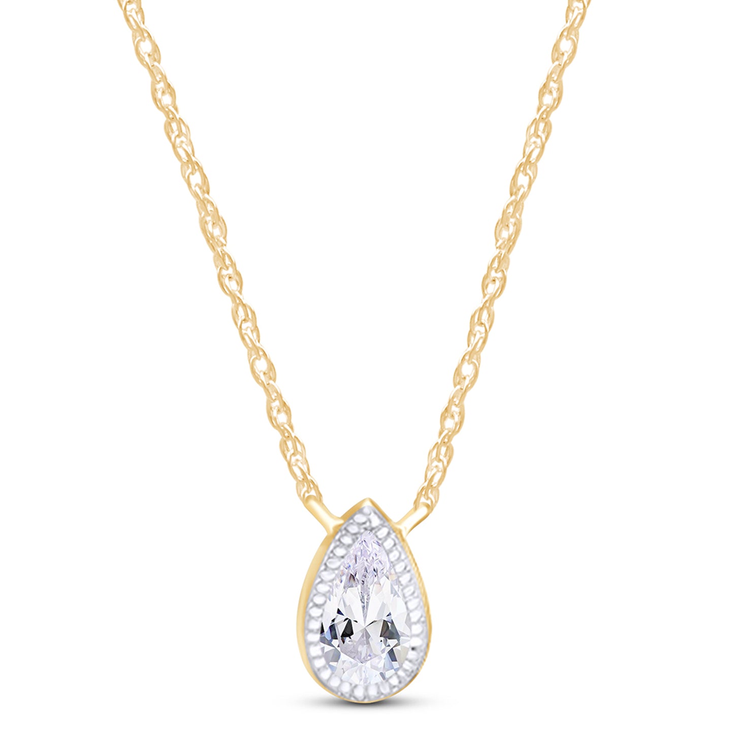 Load image into Gallery viewer, 1/5 Carat Pear Cut White Natural Diamond Solitaire Pendant Necklace In 925 Sterling Silver
