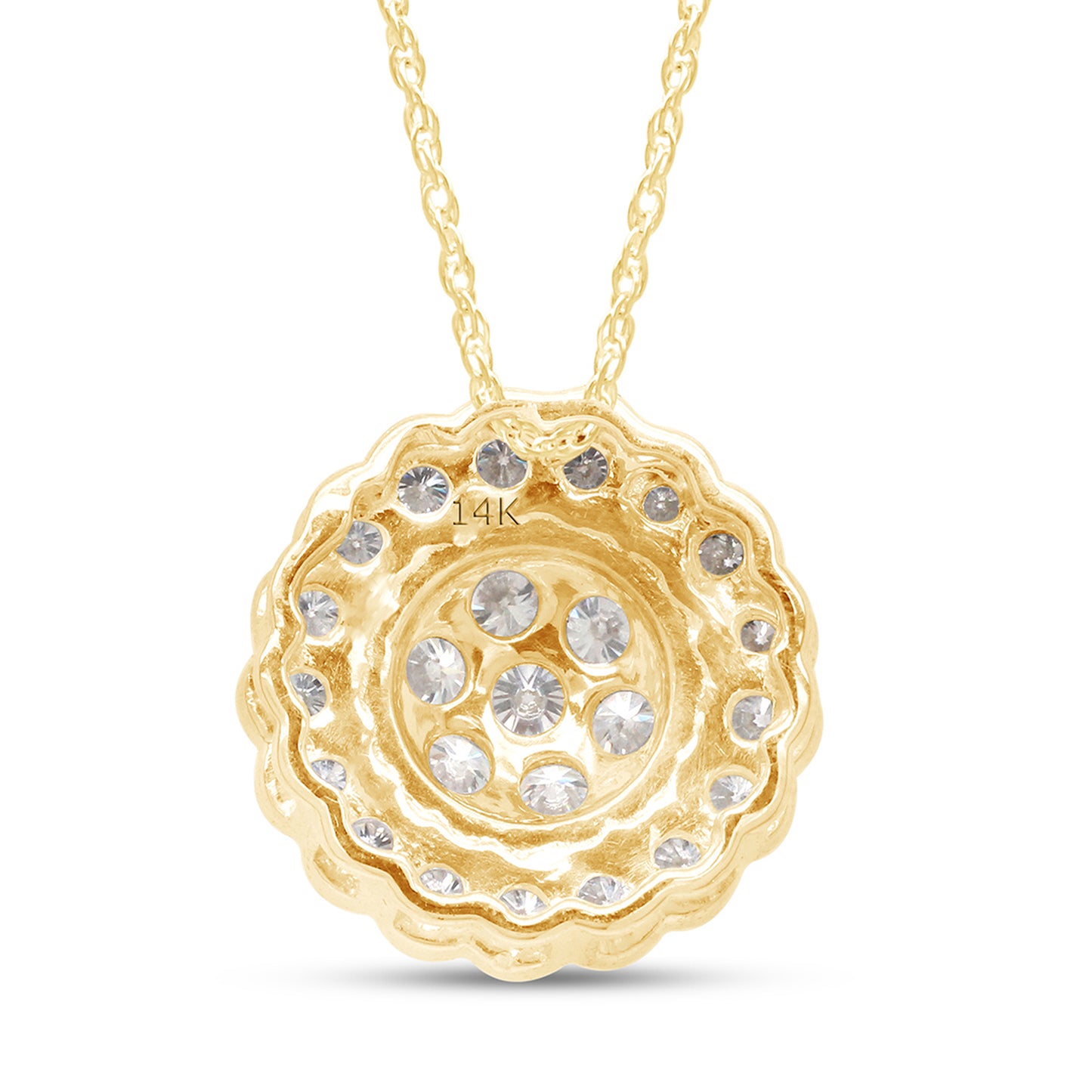 1 Carat Lab Created Moissanite Diamond Flower Pendant Necklace in 10K or 14K Solid Gold For Women (1 Cttw)