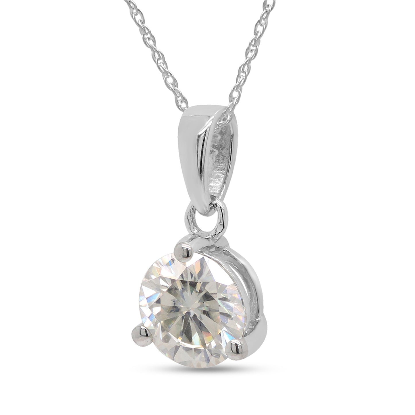 Load image into Gallery viewer, 1 Carat Lab Created Moissanite Diamond Solitaire Drop Pendant Necklace in 10K or 14K Solid Gold For Women (1 Cttw)
