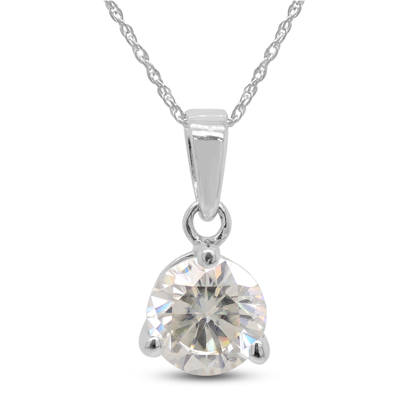 Load image into Gallery viewer, 1 Carat Lab Created Moissanite Diamond Solitaire Drop Pendant Necklace in 10K or 14K Solid Gold For Women (1 Cttw)
