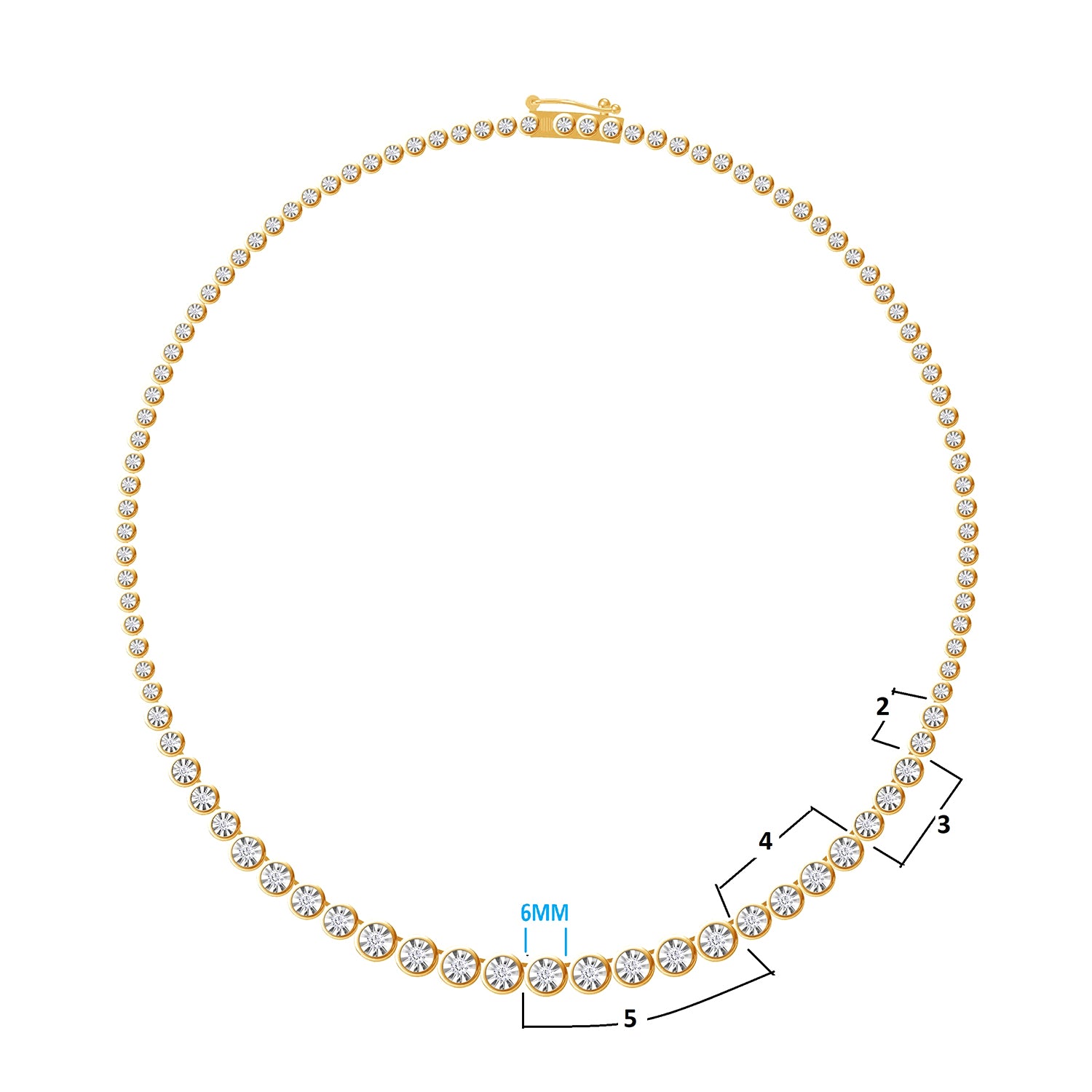 Lab Created Moissanite Diamond Tennis Miracle Set Necklace