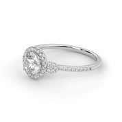 IGI Certified Halo Solitaire Engagement Ring