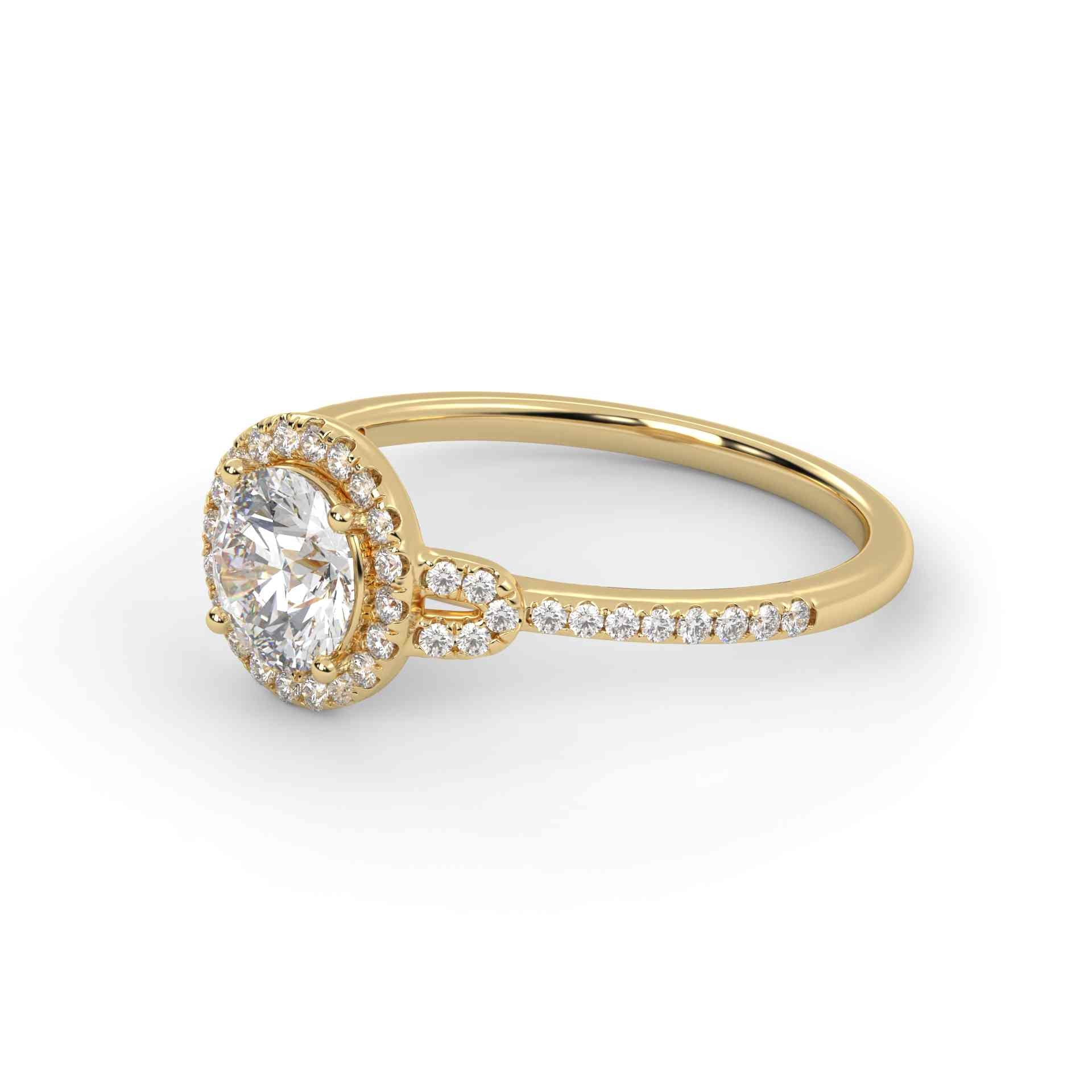 IGI Certified Halo Solitaire Engagement Ring