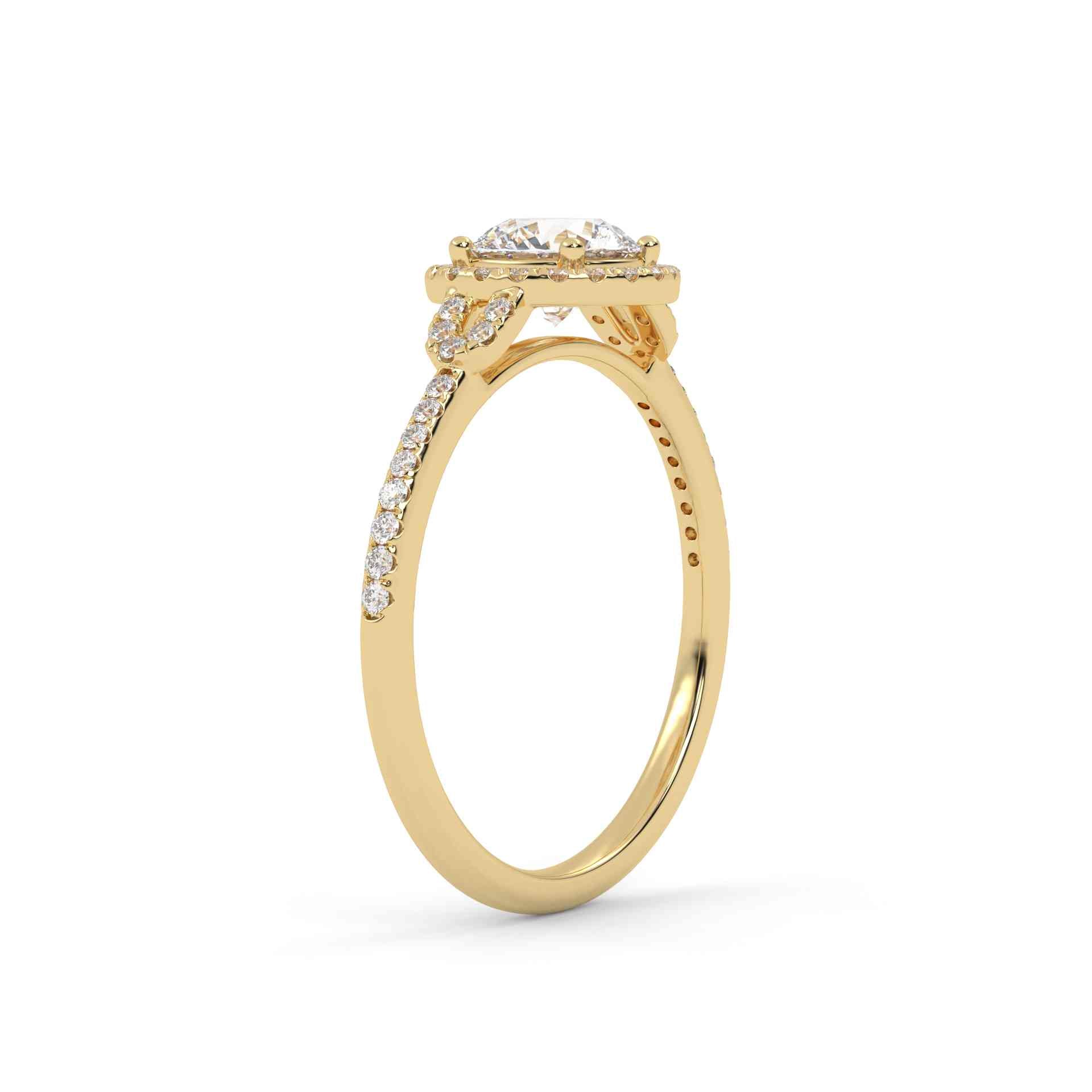 IGI Certified Halo Solitaire Engagement Ring