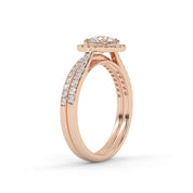 IGI Certified Halo Solitaire Bridal Ring Set