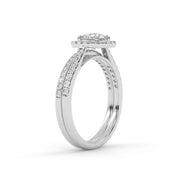 IGI Certified Halo Solitaire Bridal Ring Set
