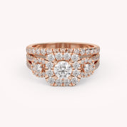 IGI Certified Lab Diamond Halo Bridal Set