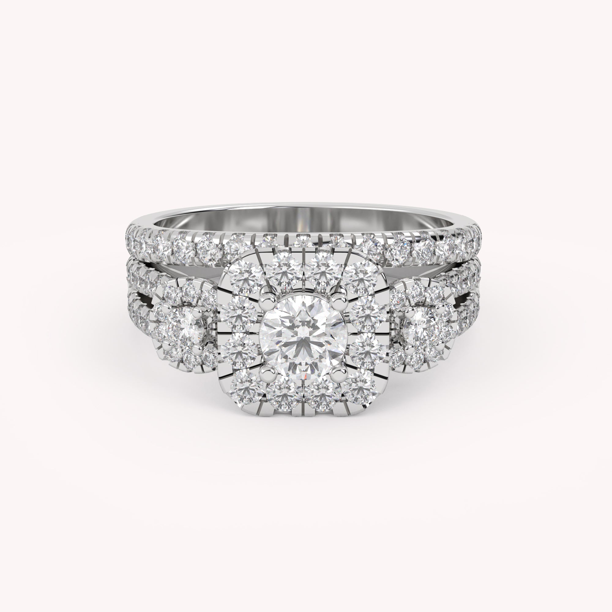 IGI Certified Lab Diamond Halo Bridal Set