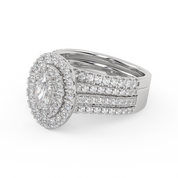 IGI Certified Oval Shape Double Halo Bridal Set Ring