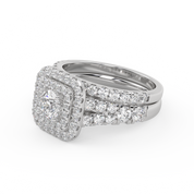 Round Shape 2.00 Carat Lab Grown Diamond Half Eternity Bridal Set Ring
