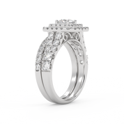 Round Shape 2.00 Carat Lab Grown Diamond Half Eternity Bridal Set Ring