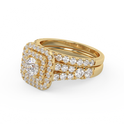 Round Shape 2.00 Carat Lab Grown Diamond Half Eternity Bridal Set Ring