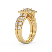 Round Shape 2.00 Carat Lab Grown Diamond Half Eternity Bridal Set Ring