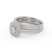 IGI Certified Lab Grown Diamond 2 Row Double Halo Bridal Set Ring