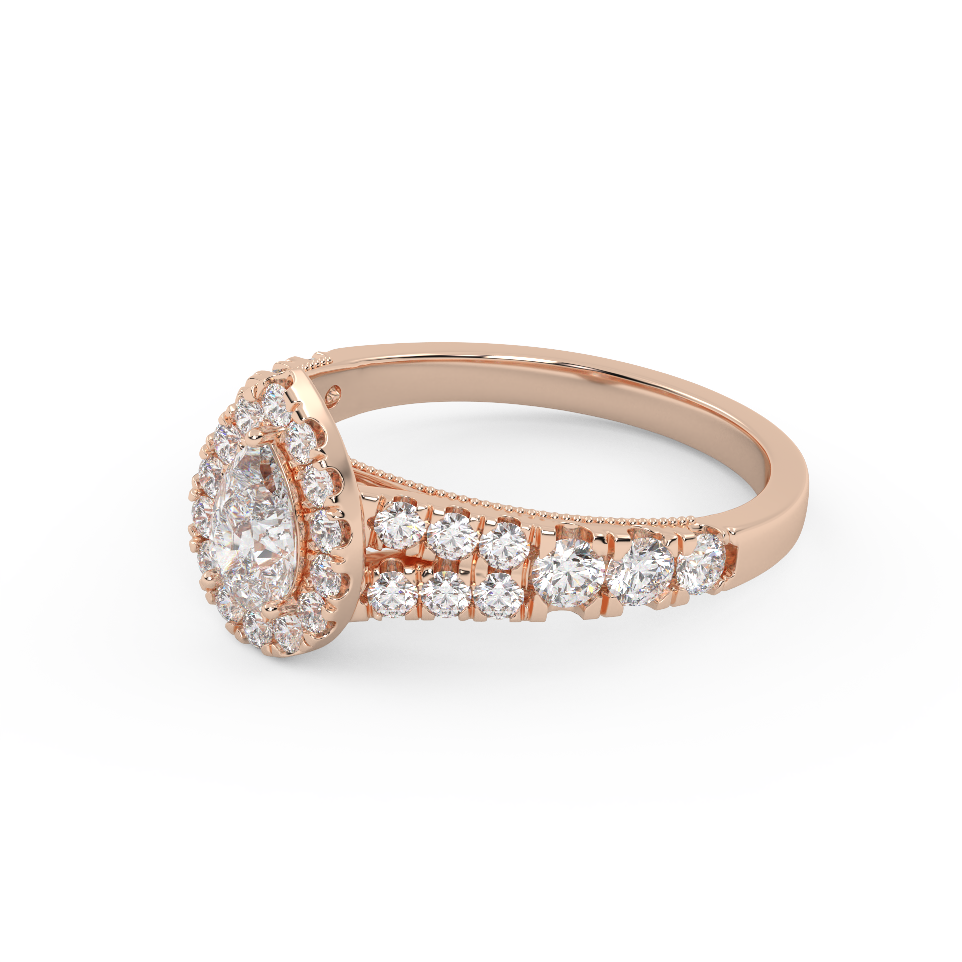 IGI Certified Lab Diamond Teardrop Solitaire Ring