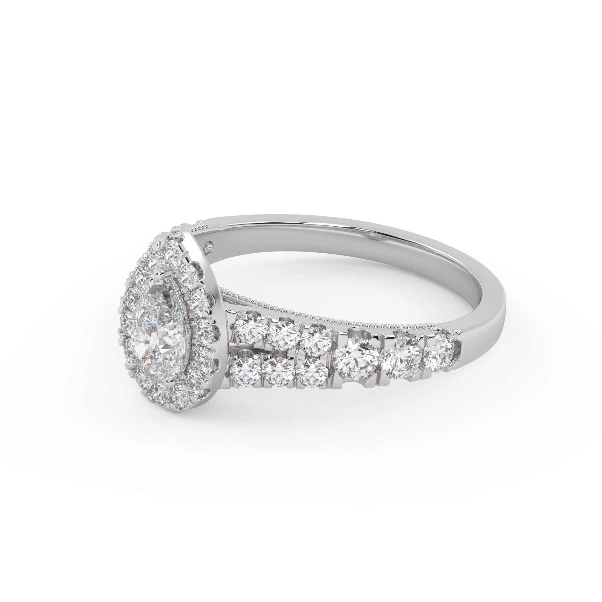 IGI Certified Lab Diamond Teardrop Solitaire Ring