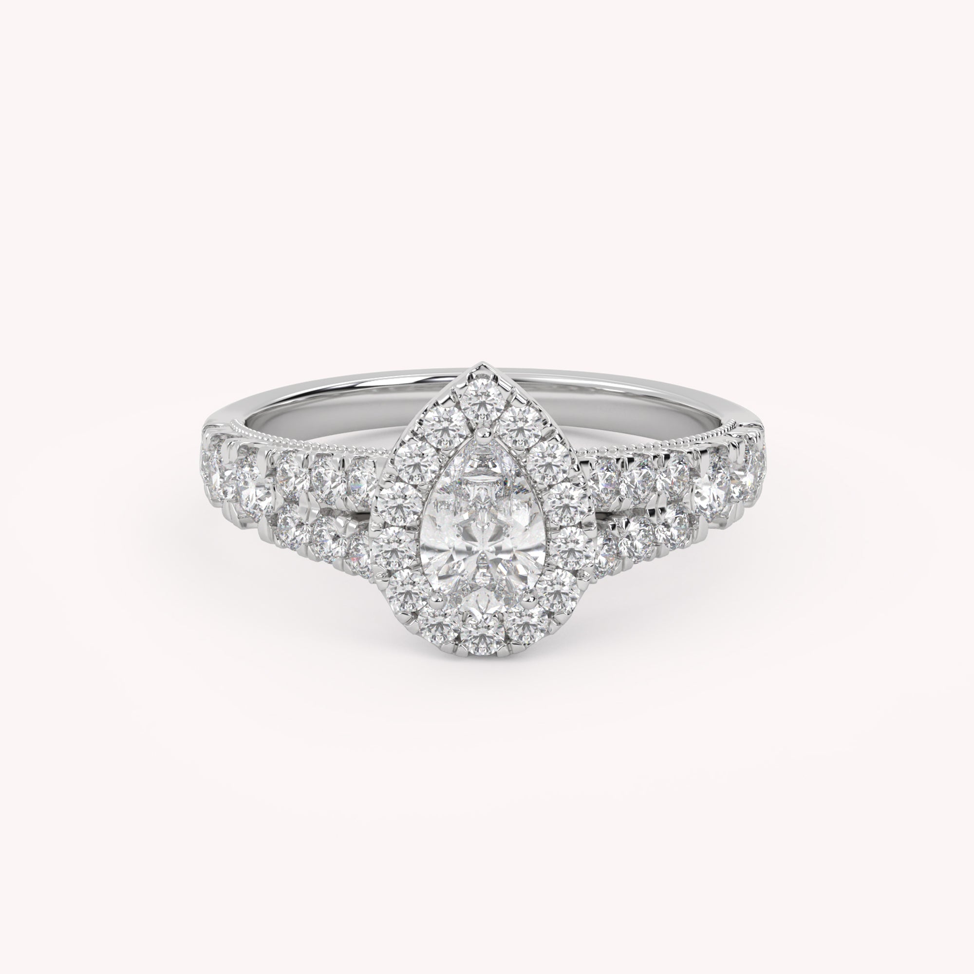 IGI Certified Lab Diamond Teardrop Solitaire Ring