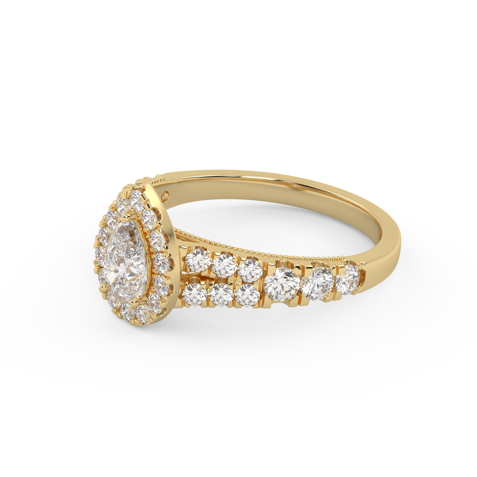 IGI Certified Lab Diamond Teardrop Solitaire Ring