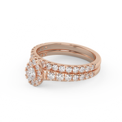 Pear Cut 1.10 Carat Lab Grown Diamond Halo Bridal Set Ring