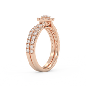 Pear Cut 1.10 Carat Lab Grown Diamond Halo Bridal Set Ring