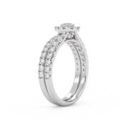 Pear Cut 1.10 Carat Lab Grown Diamond Halo Bridal Set Ring