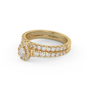 Pear Cut 1.10 Carat Lab Grown Diamond Halo Bridal Set Ring